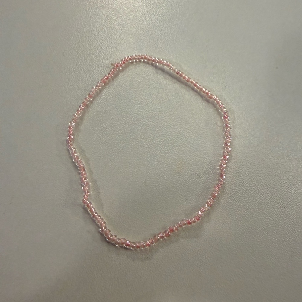 SHEIN Light Pink Seed Bead Stretch Bracelet